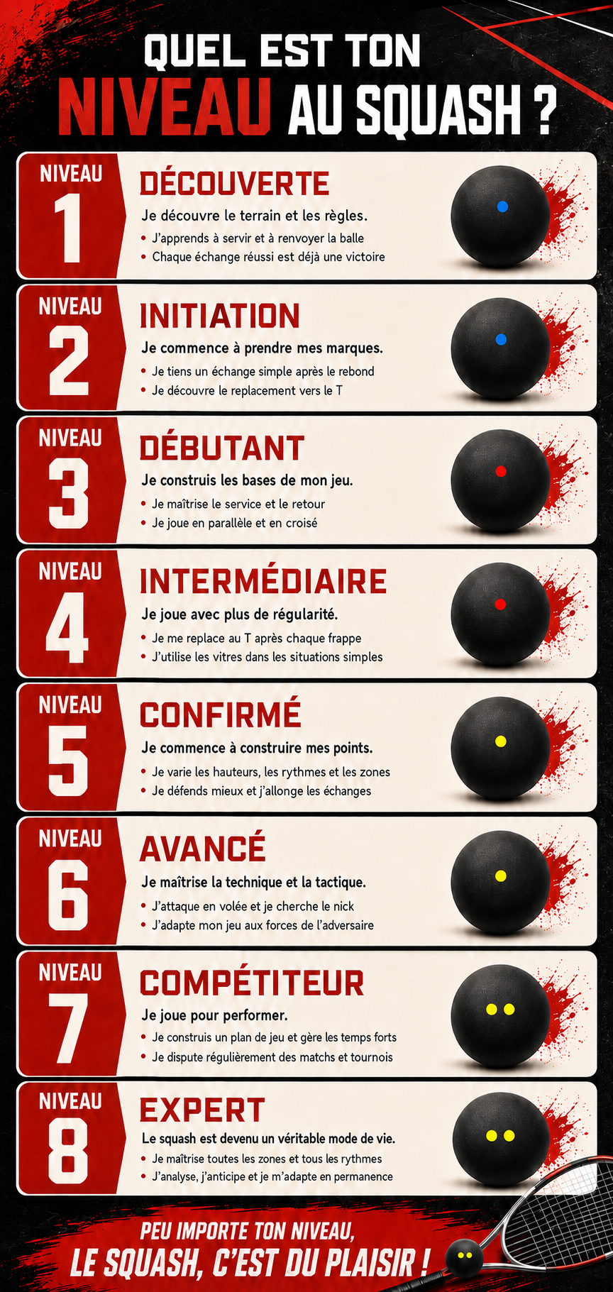 niveaux-squash Niveaux Squash
